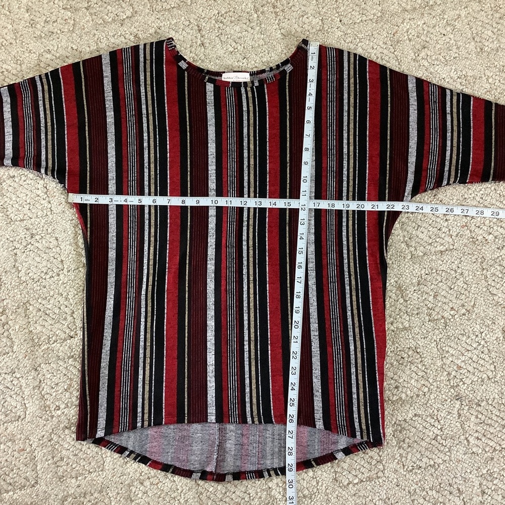 BOBBIE BROOKS Striped Hi-Low Tunic Top 59 - Picture 6 of 7